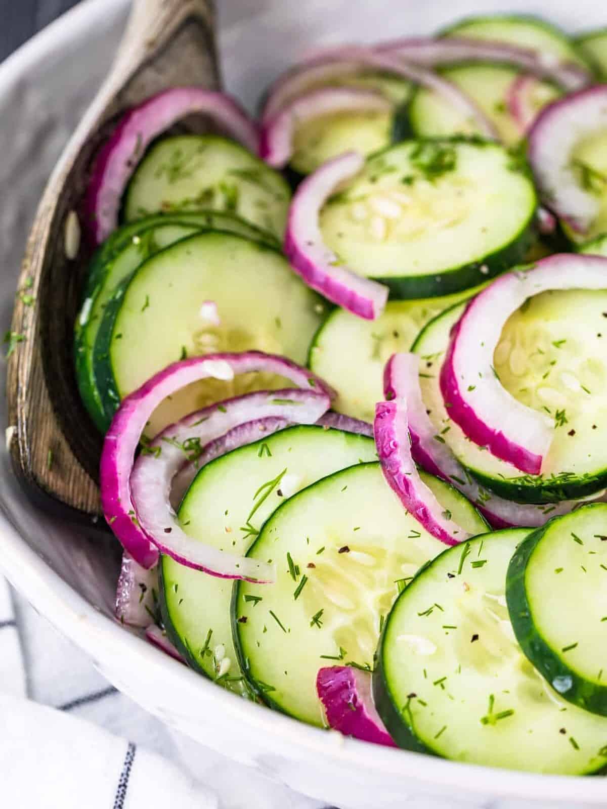 Cucumber onion salad