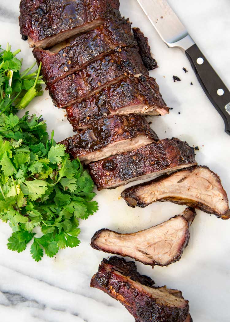 Jerk ribs plated and seasoned