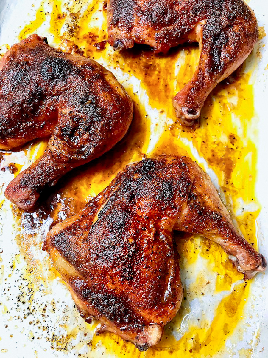 Slow roasted rotisserie chicken from The Loaded Crock
